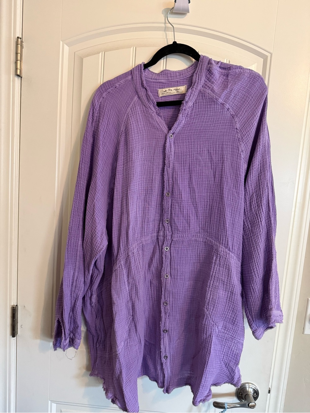 We The Free Lavender Button-Front Lightweight